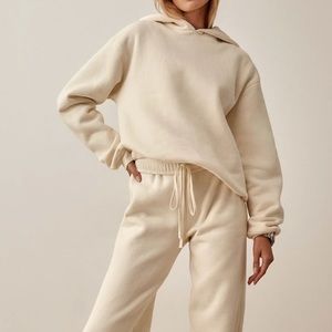 Reformation Classic Hoodie in almond
